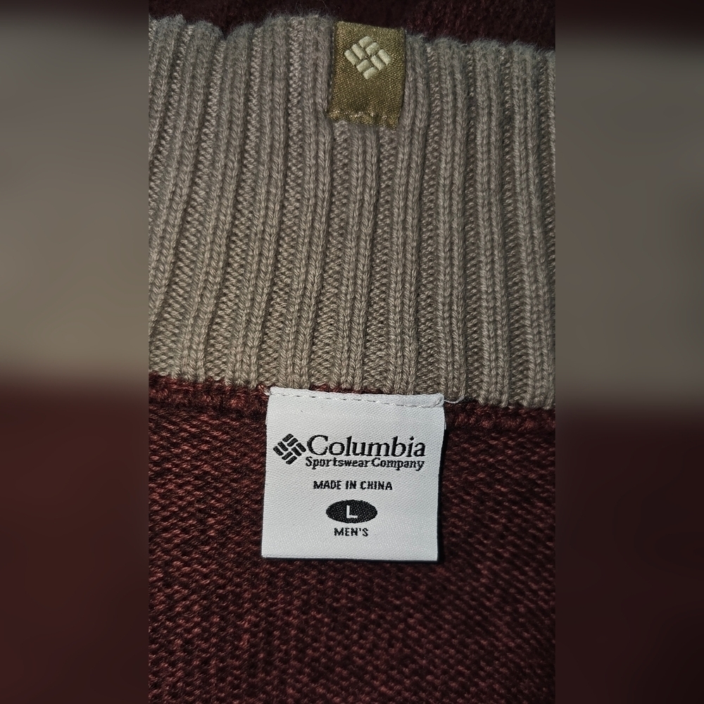 Columbia Men's 1/4 Zip Long Sleeve Pullover Sweater Sz L - Picture 3 of 4